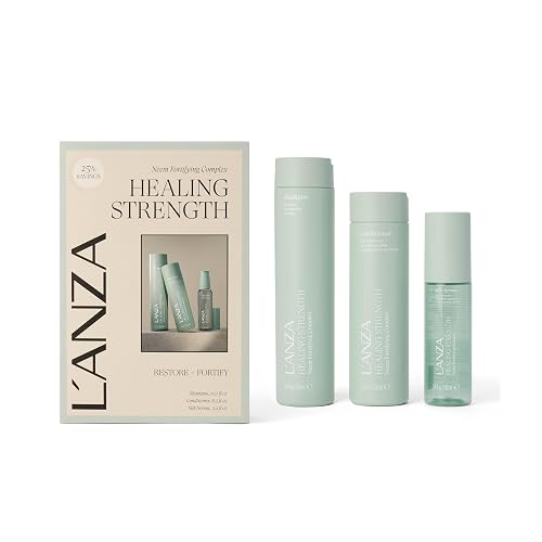 L'ANZA Healing Strength Silk Serum, Shampoo & Conditioner Set For Dry, Damaged Hair, Strengthens, Repairs Damage, Moisturizing, Boost Shine, Gentle Beauty & Personal Care L’ANZA