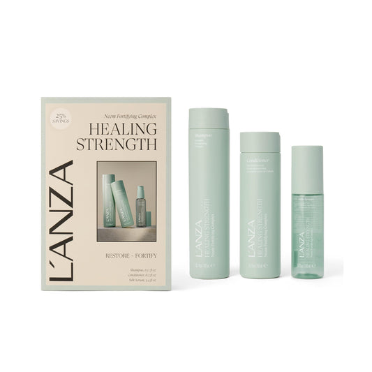 L'ANZA Healing Strength Silk Serum, Shampoo & Conditioner Set For Dry, Damaged Hair, Strengthens, Repairs Damage, Moisturizing, Boost Shine, Gentle Beauty & Personal Care L’ANZA