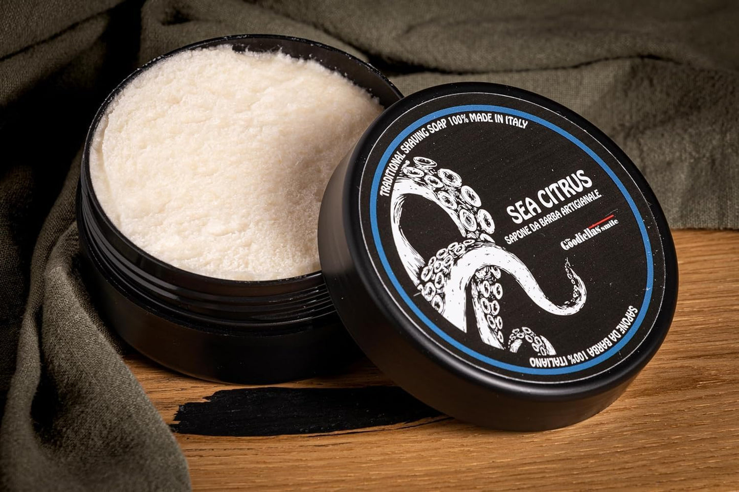 The Goodfellas’ Smile SEA CITRUS (Sea Air & Lemon) Italian Shaving Soap - Soft Lathering Soap Made in Italy for Use with Brush, Safety Razor or Beauty and Personal Care The Goodfellas' smile