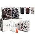 Makartt Nail Drill Bits Sanding Bands - for Nail Drill #80#150#240 Grits 300Pcs File Sanding Bands Zebra Brown Professional Bits Set for Acrylic Nails Beauty & Personal Care Makartt