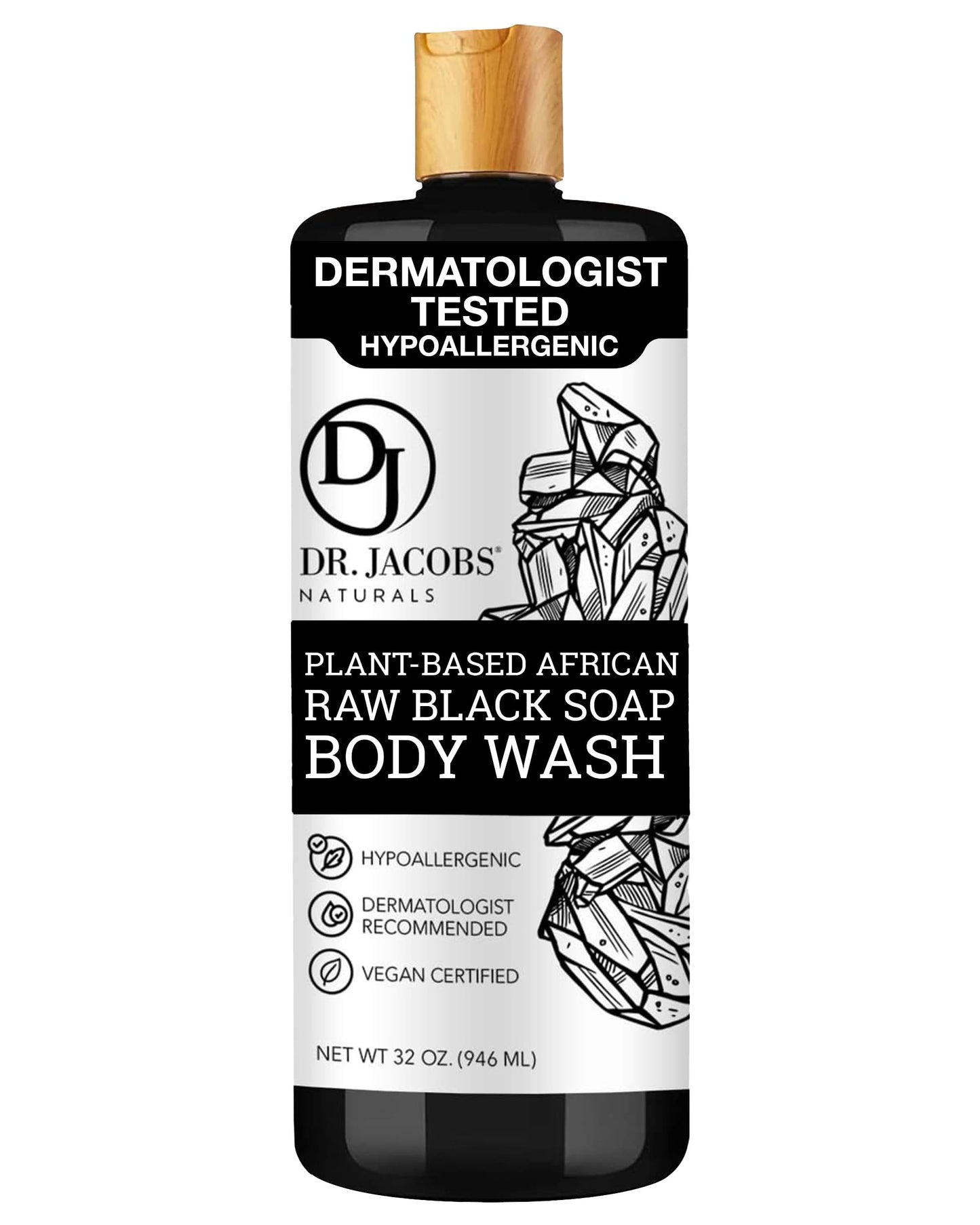 Dr Jacobs Naturals Authentic African Raw Black Soap, All-In-One Cleanser for Face Wash, Sensitive Skin Body Wash, Shampoo, Shaving Soap | Shea Butter Beauty & Personal Care DR.JACOBS NATURALS