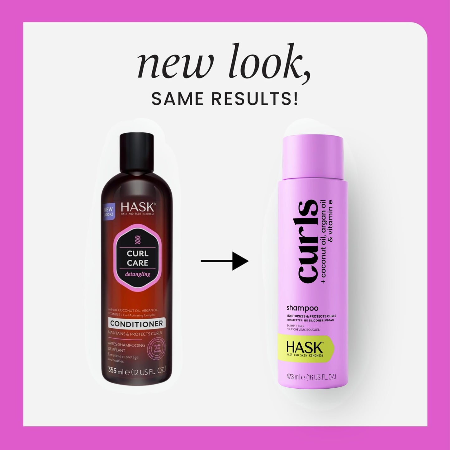 HASK Curl Care Shampoo + Conditioner Set with Coconut and Argan Oil | For Curly Hair, Sulfate-Free, Paraben-Free, Gluten-Free, Vegan, Cruelty-Free Beauty & Personal Care HASK