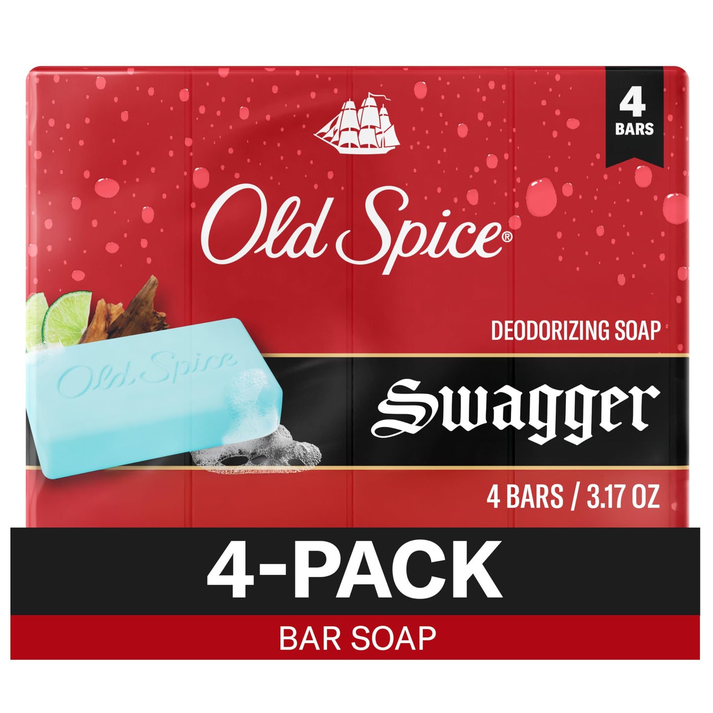 Old Spice Bar Soap for Men, Refreshing Clean to Wash Away Dirt & Odor, Cleansing Formula, Long-Lasting & Confidence-Boosting Fragrance, Swagger Beauty & Personal Care Old Spice
