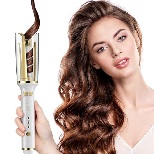 VISKS Professional Anti-Tangle Rotating Curling Iron, 1" Barrel with Large Slot & 3 Temperature Settings, Dual Voltage with Auto Shut-Off Beauty & Personal Care VISKS