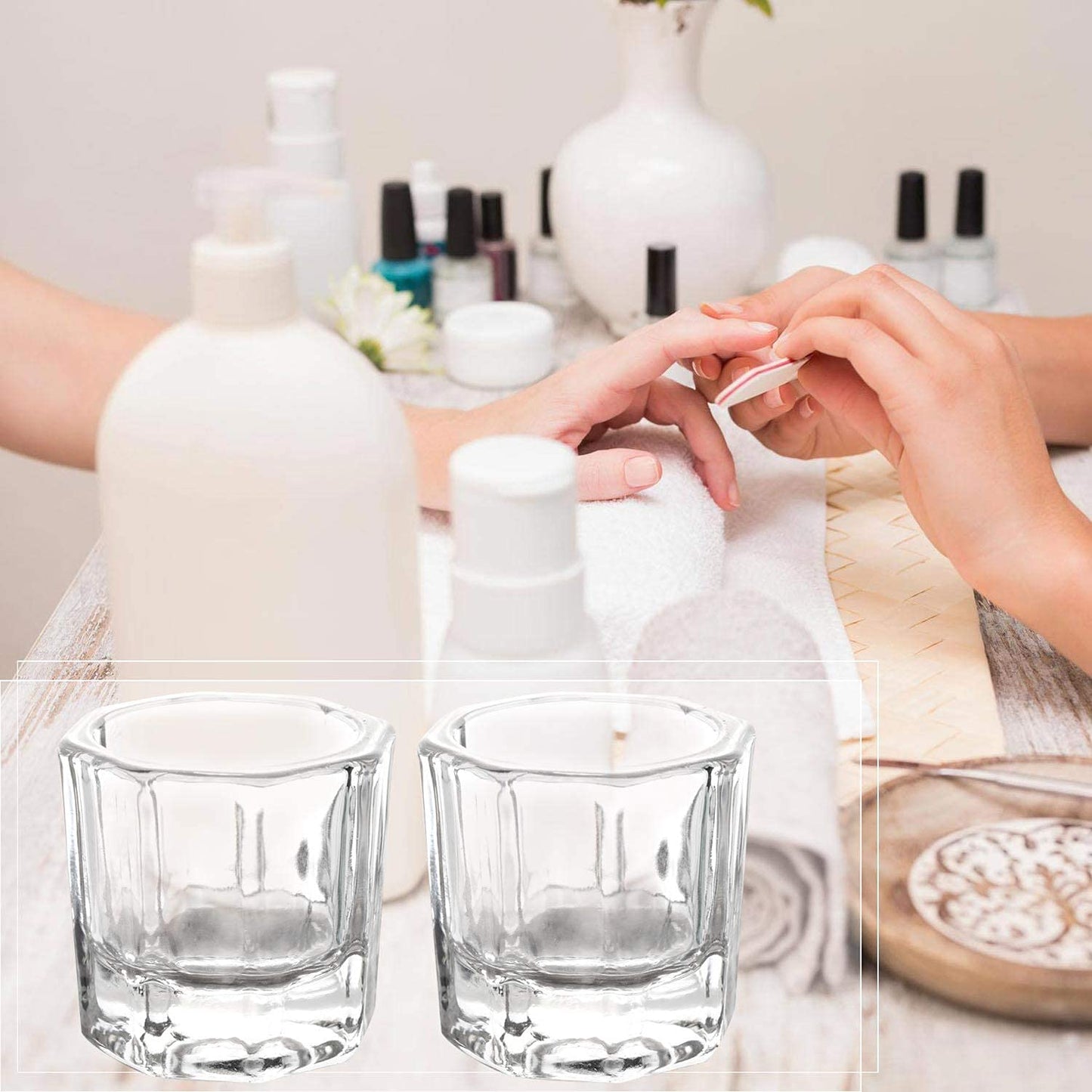 4 Pieces Acrylic Dappen Dish Nail Dapping Dish Nail Powder and Liquid Holder Glass Bowl Crystal Cup Nail Supplies Beauty & Personal Care BTYMS