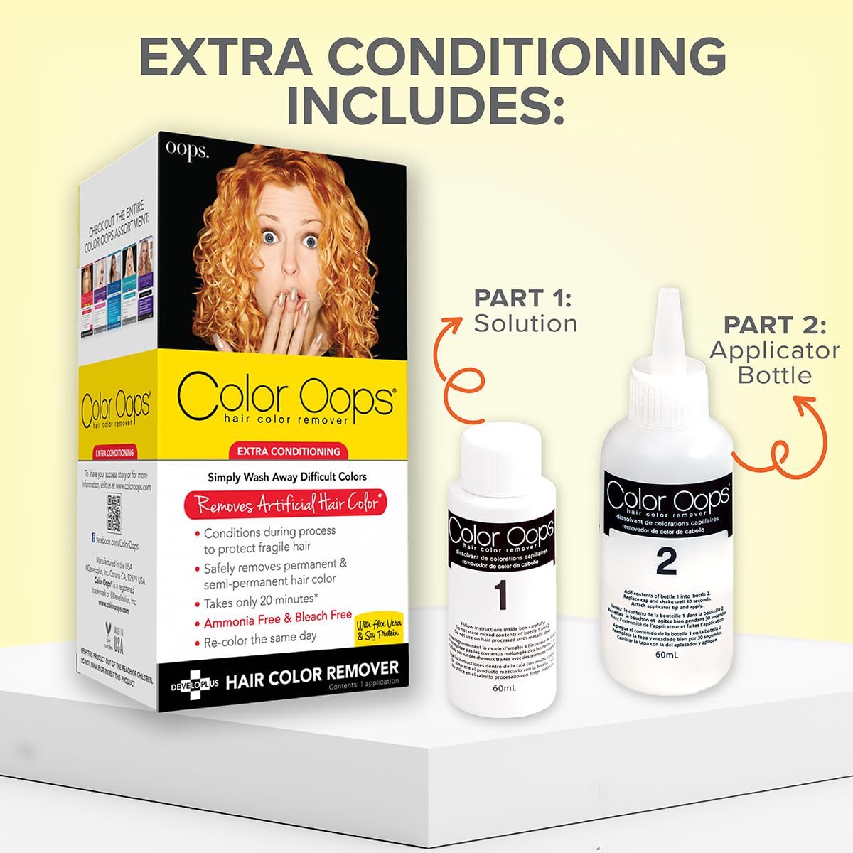 Color Oops Extra Conditioning Hair Color Remover, 1 Application, Hair Dye Remover Processes in 20 Minutes, Safely Removes Permanent & Semi-Permanent Beauty & Personal Care Color Oops