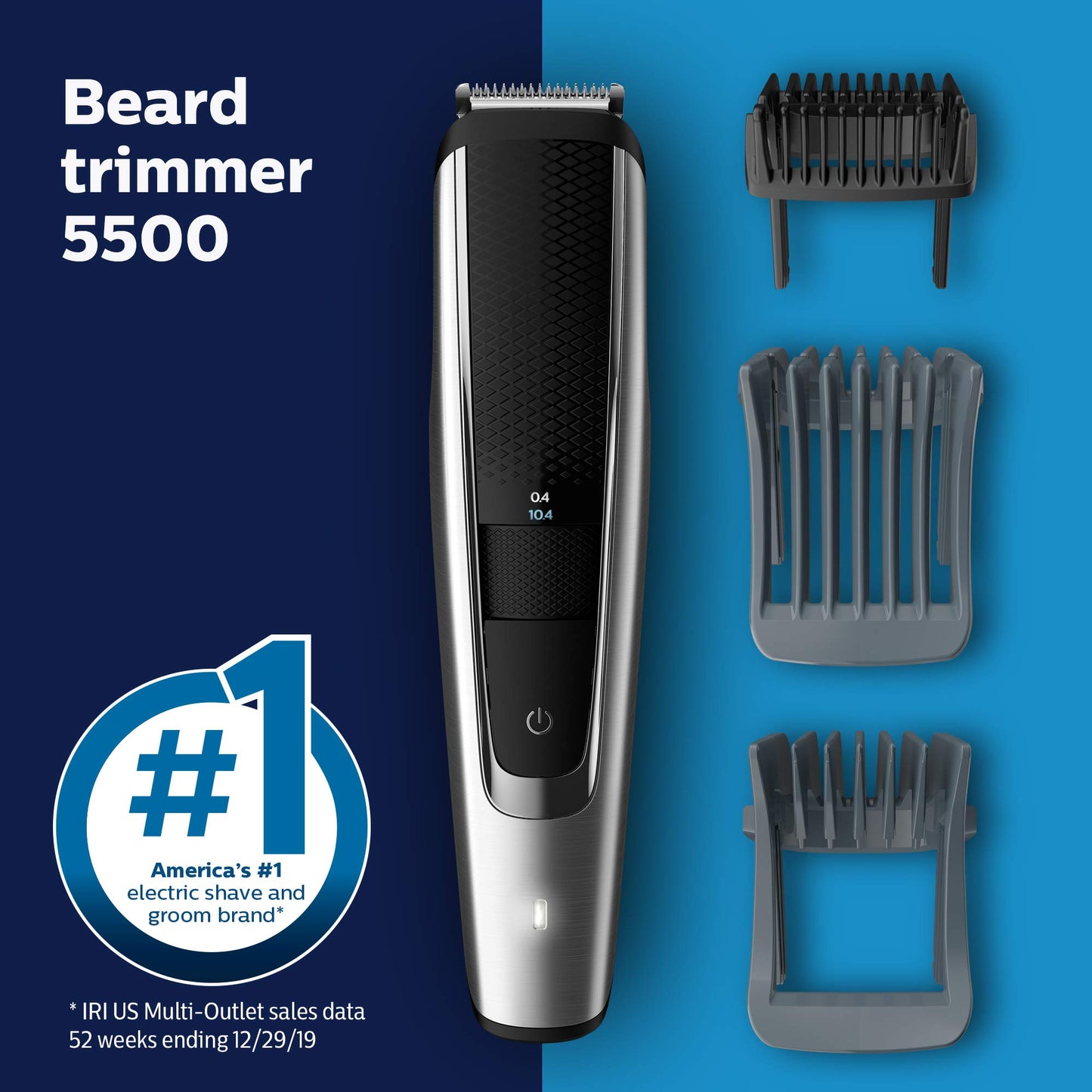 Philips Norelco Beard Trimmer and Hair Clipper Series 5500, electric, cordless, one pass beard trimmer and hair clipper with washable feature for easy Beauty and Personal Care Norelco