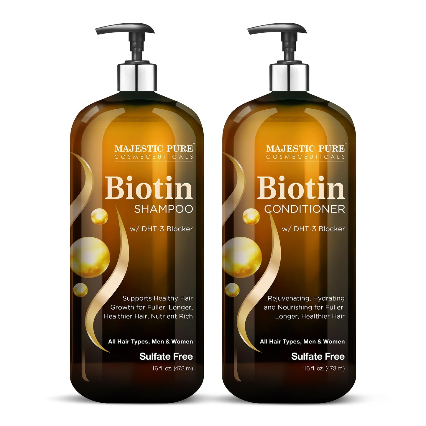 MAJESTIC PURE Biotin Shampoo and Conditioner Set with DHT Blocker Complex - Hydrating, Nourishing & Supporting Healthy Hair, Sulfate Free, for Men Beauty & Personal Care Majestic Pure