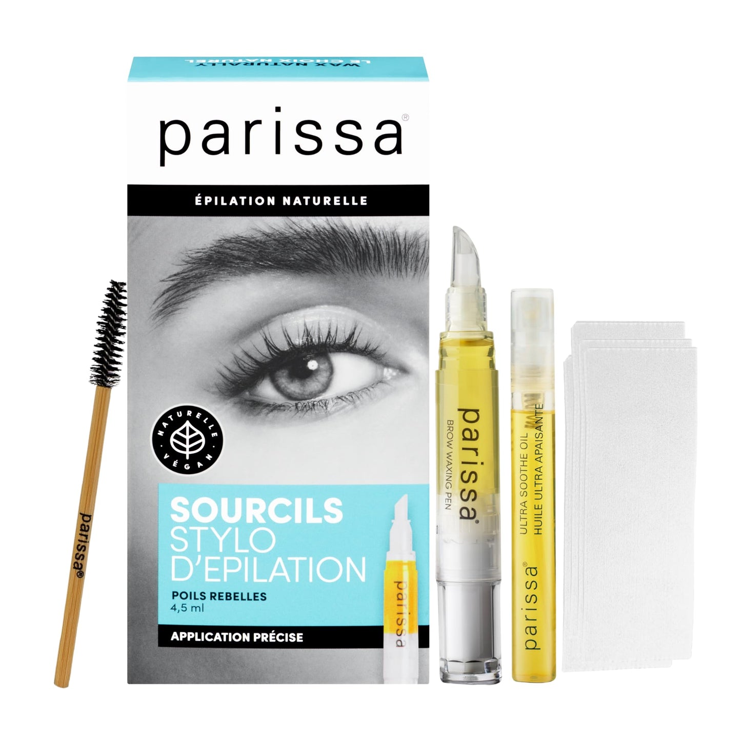 Parissa Brow Waxing Pen - Precise Eyebrow Shaping, Mess-Free Application & Coarse Hair Removal - At-Home Brow Wax Kit with 20 Strips, Brow Brush Beauty and Personal Care Parissa