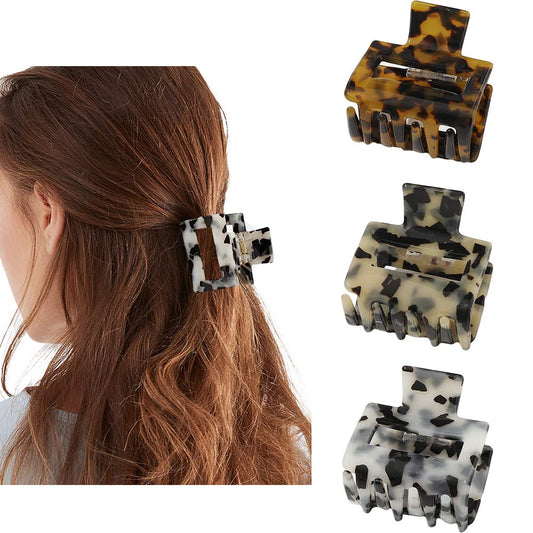 3PCS Hair Claw Celluloid Acetate Jaw Hair Claws, Tortoise Barrettes Shell Claws, Banana Clips tortoise Hair Clips,Leopard print Hair Barrettes Beauty & Personal Care DINPREY