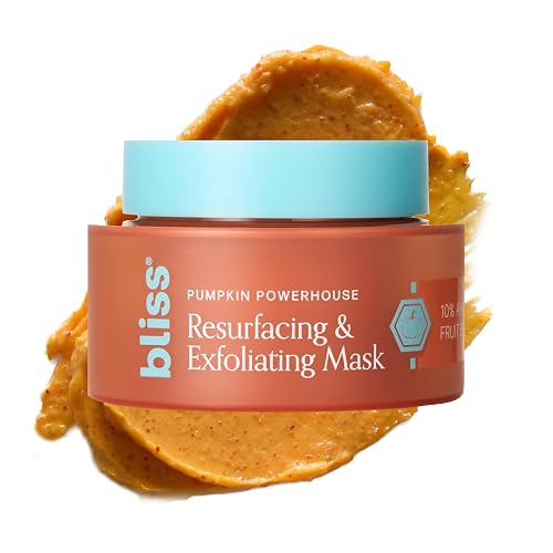 Bliss Pumpkin Powerhouse & Resurfacing Enzyme Mask - 10% AHA Pumpkin Blend with Prebiotics and Hyaluronic Acid for Smooth, Glowing Skin - Vegan Beauty & Personal Care Bliss