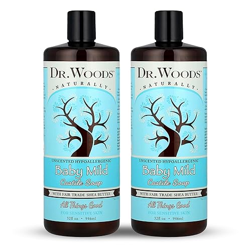 Dr. Woods Unscented Baby Mild Liquid Castile Soap - Gentle Cleanser Made with Organic Shea Butter, Natural Soap for Sensitive Skin, Paraben, Sulfate Beauty & Personal Care Dr. Woods