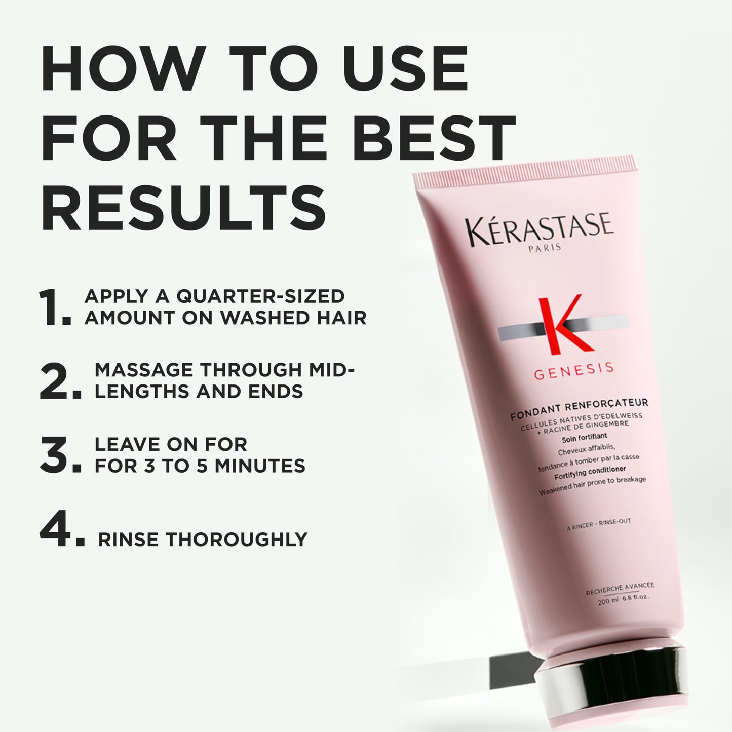 Kerastase Genesis Strengthening Fondant Renforcateur Conditioner - For Weak or Damaged Hair, Detangles & Hydrates, For Normal to Dry Hair, 6.8 Fl Oz Beauty and Personal Care KÉRASTASE