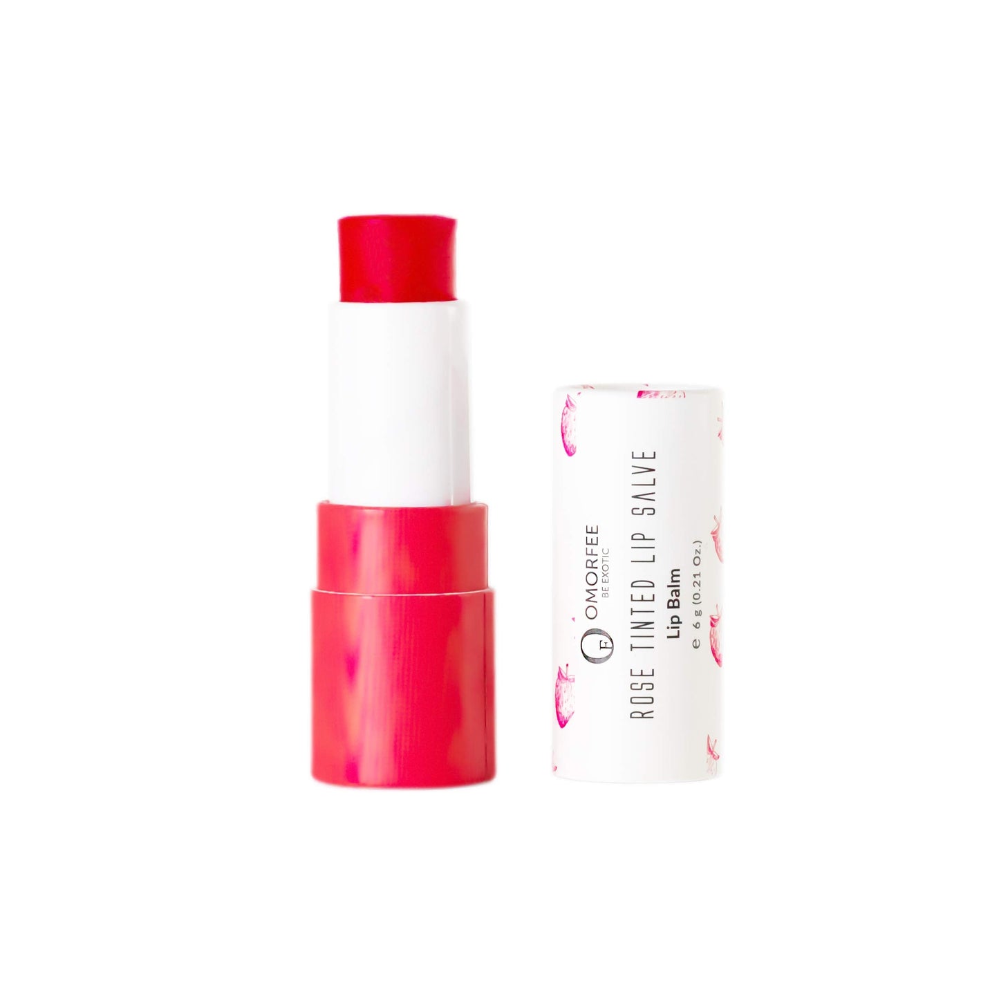 Tinted Lip Balm Stick by Omorfee - Natural Lip Tint Gloss - Long-Lasting Rose Tint with Strawberry Flavor, Beetroot & Cocoa Butter - Pink-Red Beauty and Personal Care OMORFEE BE EXOTIC OF