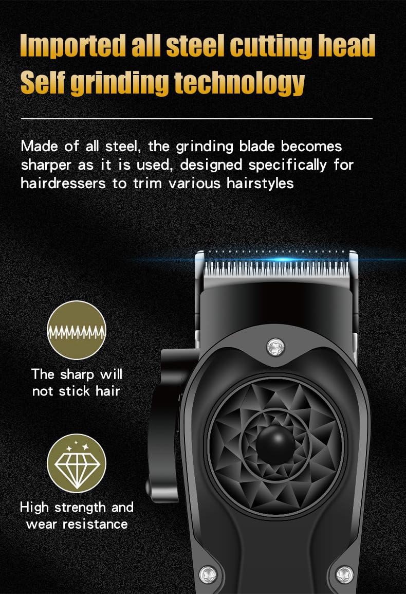 Professional Hair Clippers Set for Men Cordless Cutting Kit Barber Rechargeable Trimmer with LED Display, Gifts for Beauty and Personal Care QDKVTNDJZ