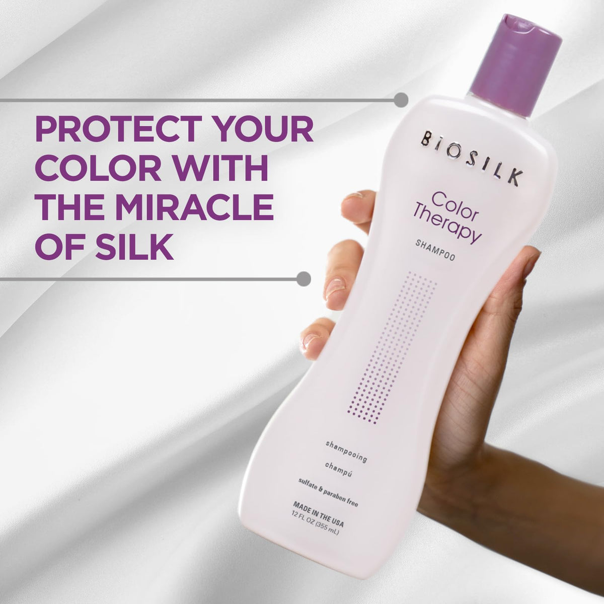 BioSilk Color Therapy Shampoo, Gently Cleanses Without Stripping Hair Color, Color Protection While Cleansing, Sulfate, Paraben & Cruelty-Free, 12 Oz