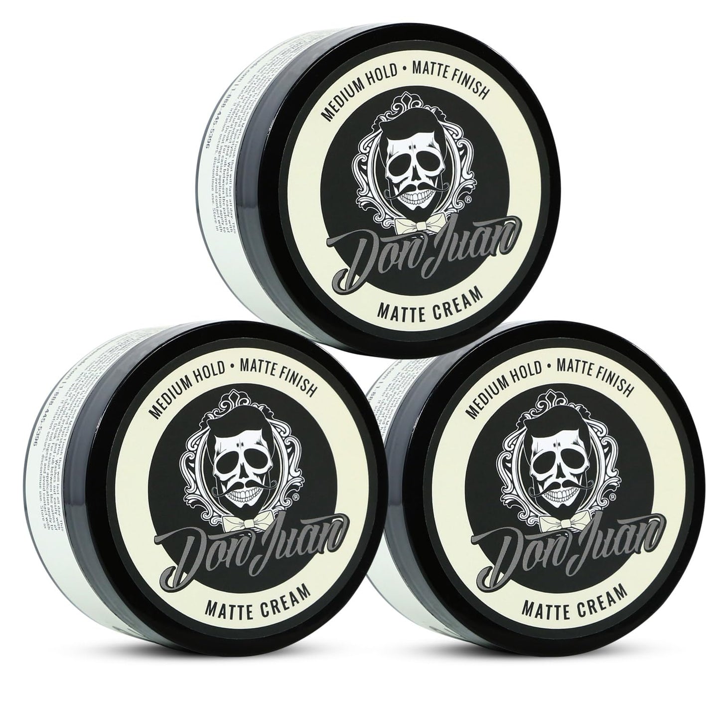 Don Juan Handcrafted Matte Cream Pomade | Medium Hold | Matte Finish | Water Based | Barbershop Scent, 4 oz Pack of 3 Beauty & Personal Care Don Juan