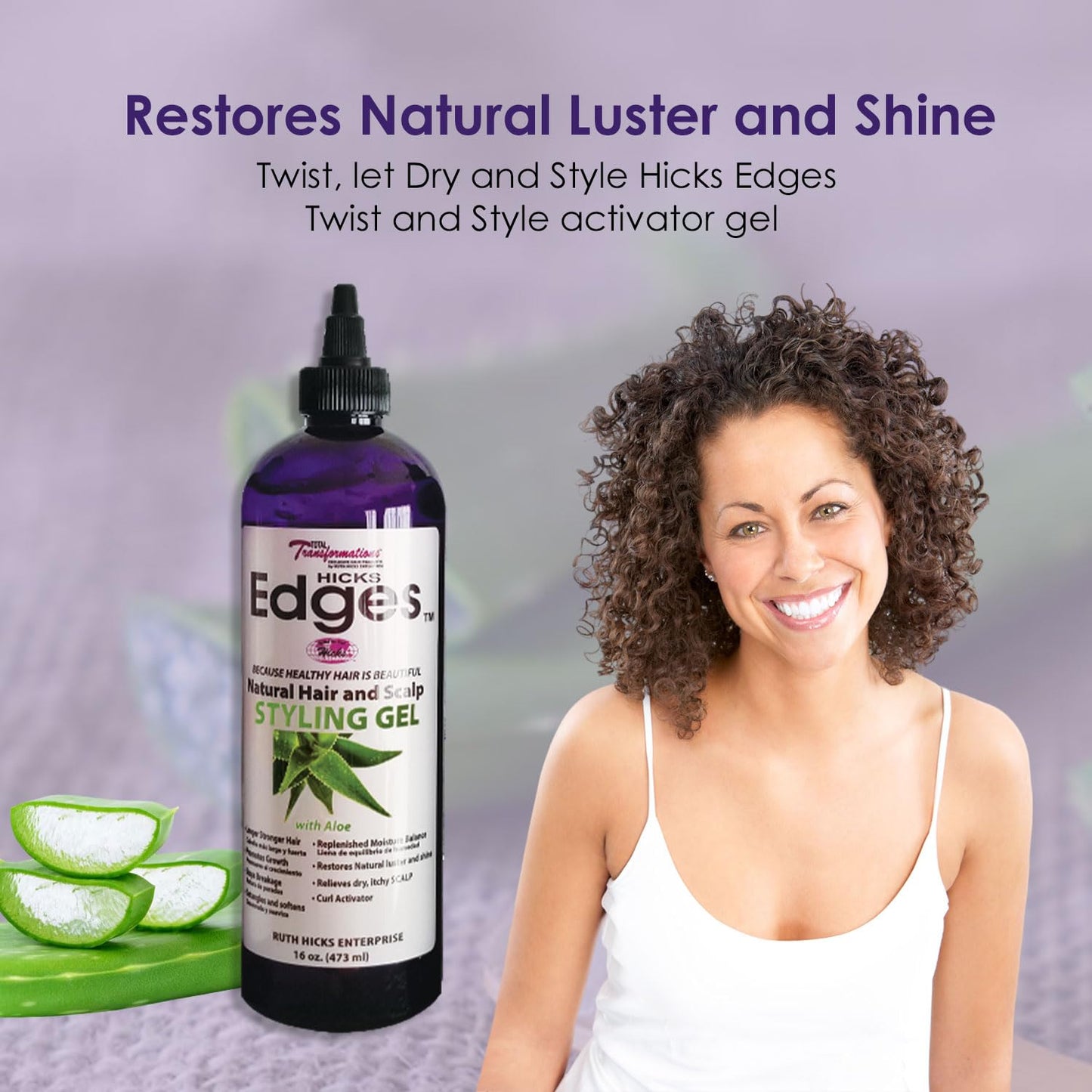 Hicks Edges Curl Activator, Definer Twist, Dry and Release Styling Gel with Aloe, Nourishing Scalp-Soothing Formula for Vibrant Healthy Hair (16 oz) Beauty & Personal Care Ruth Hicks Enterprise