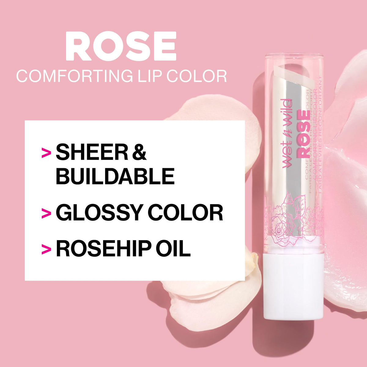 wet n wild Rose Comforting Glossy Natural Lipstick So Much Shine Beauty & Personal Care wet n wild
