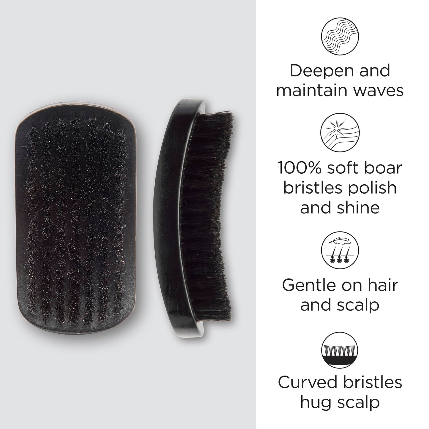 Diane 100% Boar Bristle Curved Brush for Men and Women - Detangling, Smoothing Wave Styles for Fine to Medium Hair, Restores Shine and Texture Beauty & Personal Care Diane