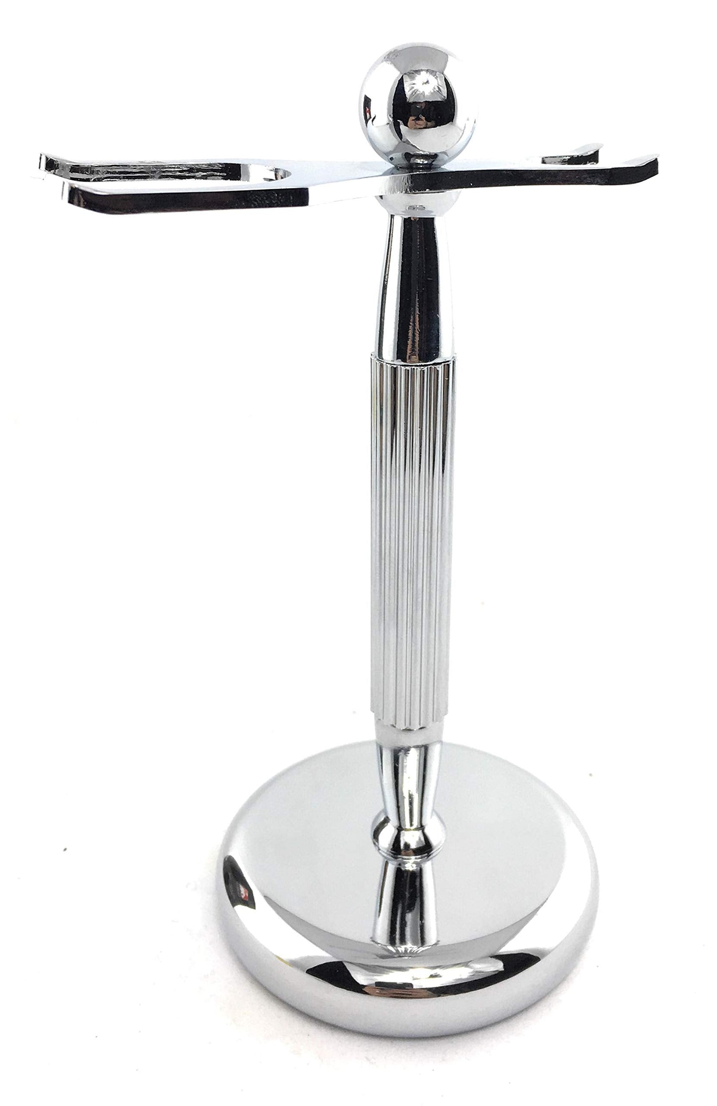 G.B.S Brush and Razor Stand - Lined Chrome Shaving Stand - Stylish and Unbreakable Stand Best for Your Bathroom Everyday Grooming Beauty and Personal Care G.B.S