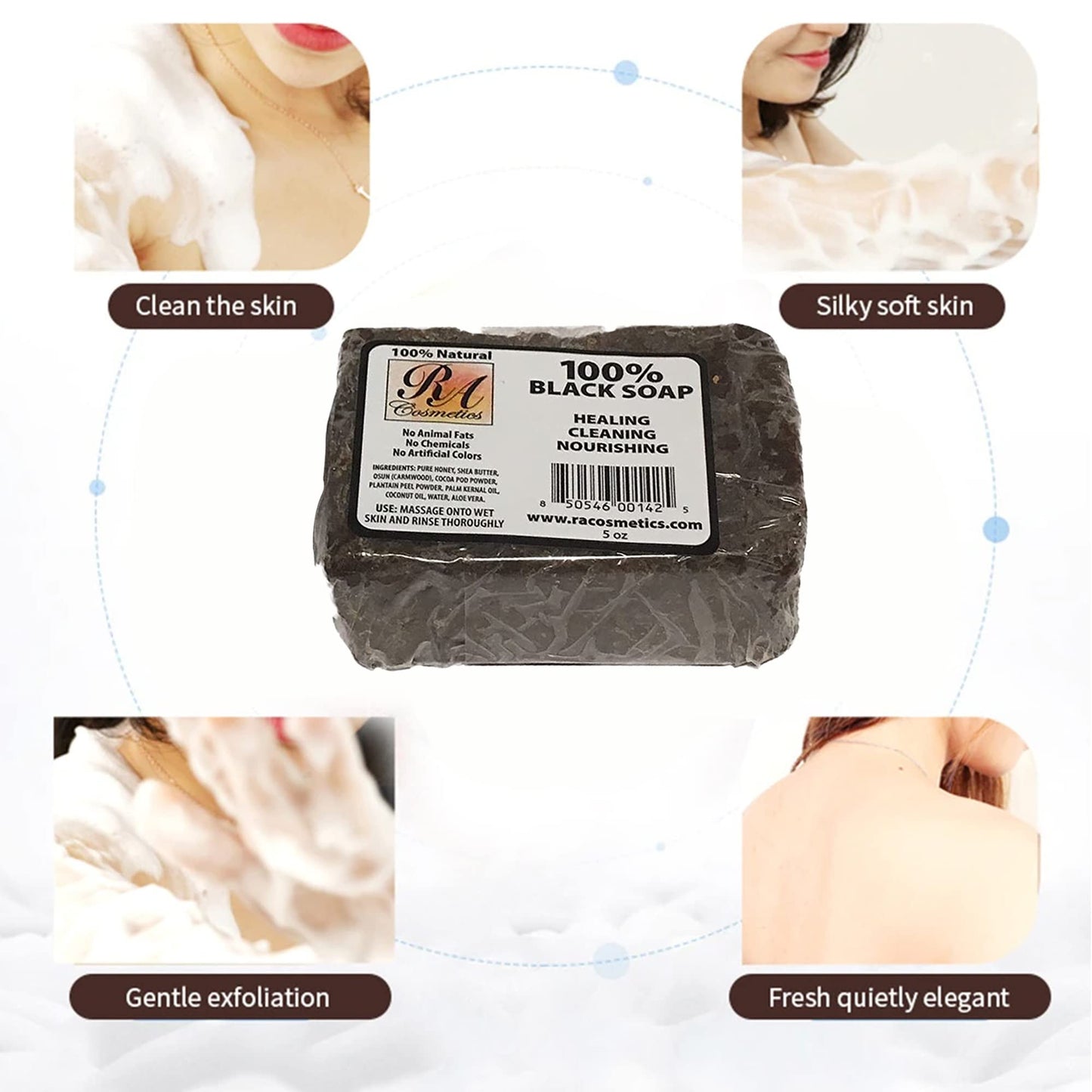 RA COSMETICS 100% Black Facial Soap Natural Healing Cleansing Bar Beauty & Personal Care RA COSMETICS