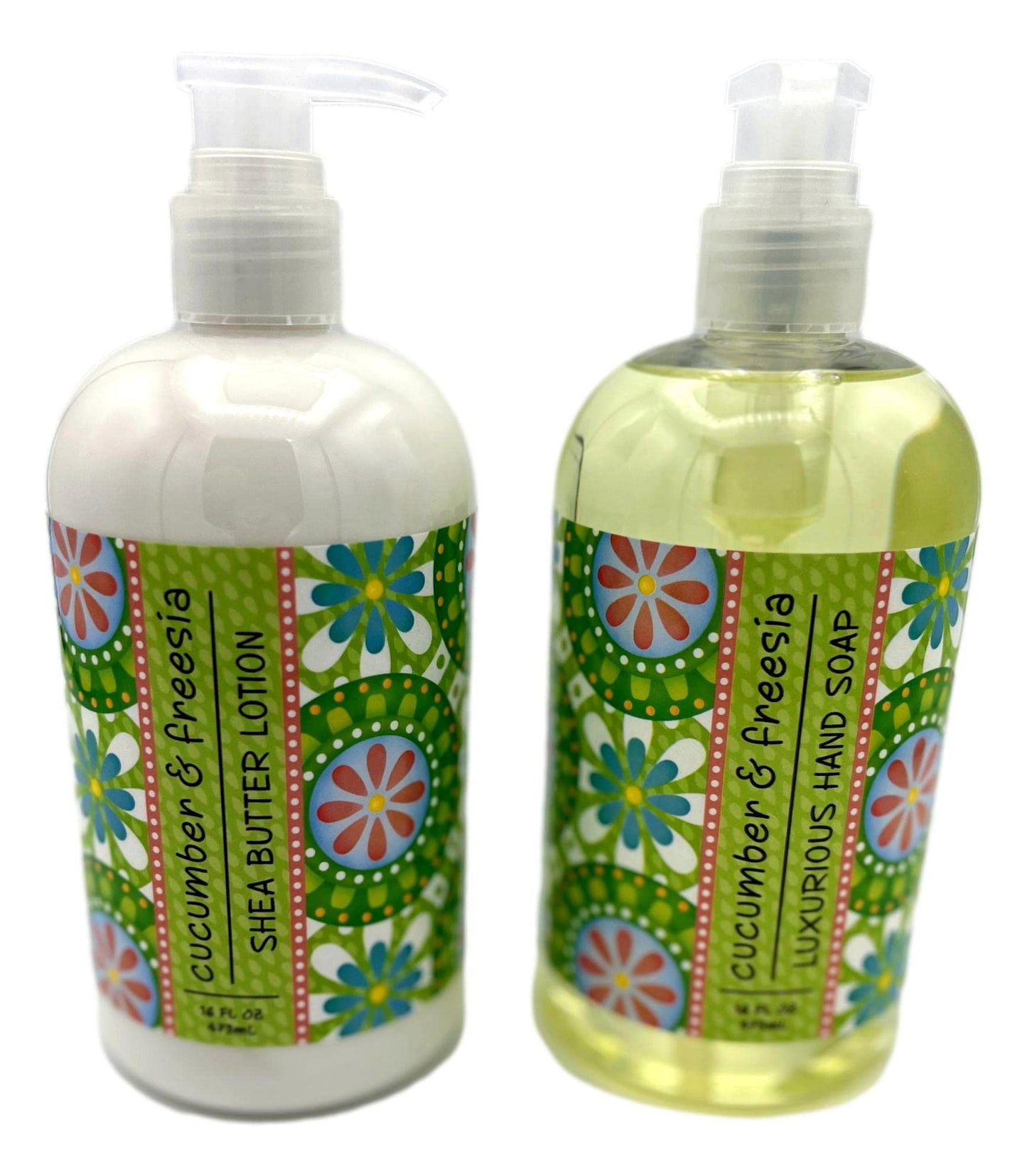 Greenwich Bay Trading Company Garden Collection Bundle: Cucumber Freesia - 16 Ounce Shea Butter Lotion & 16 Ounce Hand Soap Beauty & Personal Care Greenwich Bay Trading Company