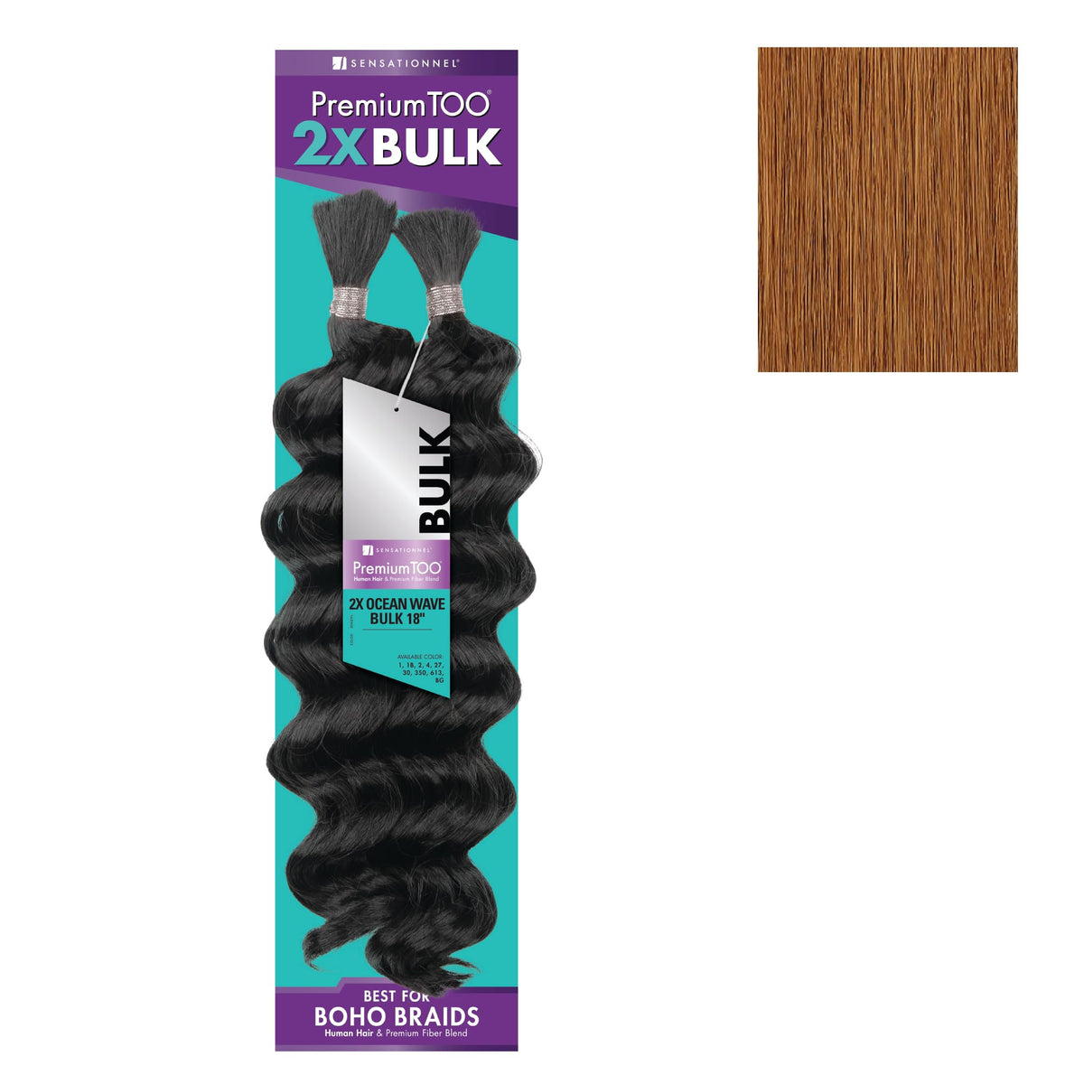 Sensationnel PremiumToo Bulk Weaving-2X Ocean Wave,1pk 18in, 30 LIGHTAUBURN