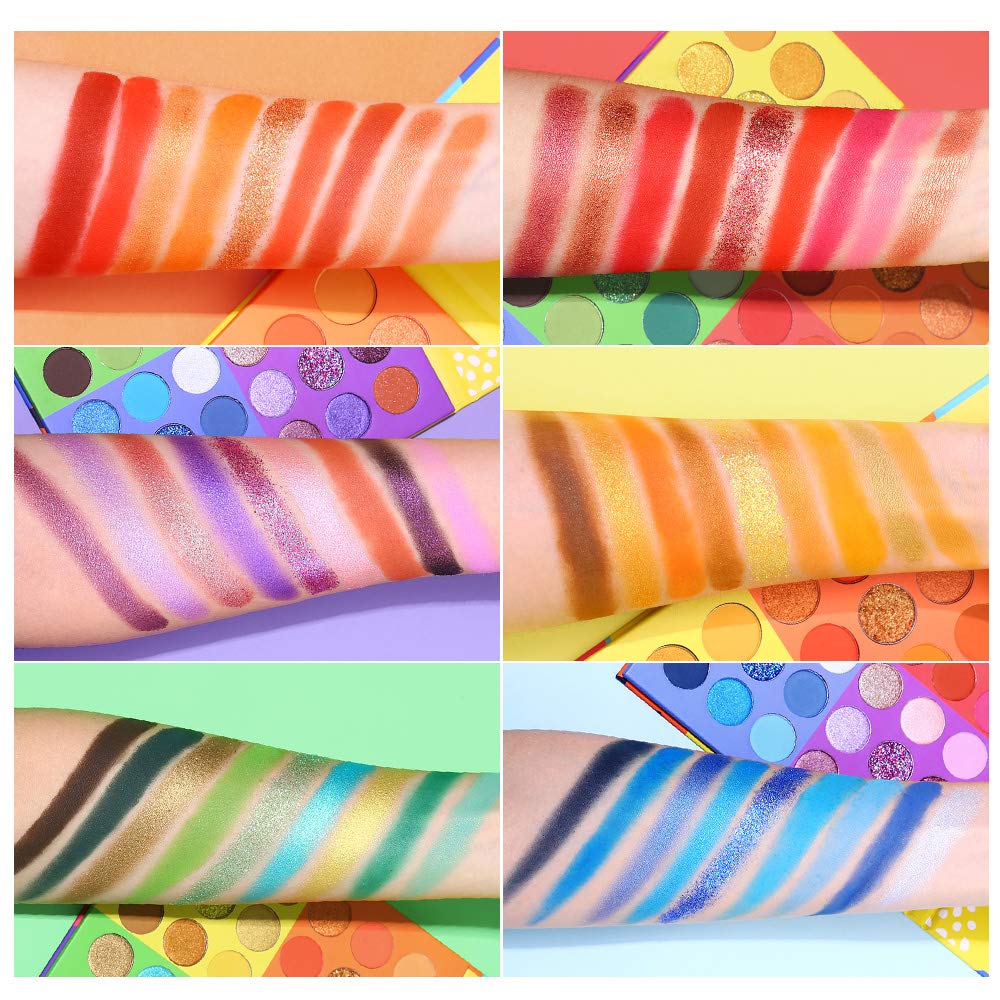 UCANBE 54 Colors Splashy Candies Eyeshadow Palette, Highly Pigmented Matte Shimmer Soft Creamy Glitter Rainbow Bright Powder Eye Shadow Blendable Beauty & Personal Care UCANBE