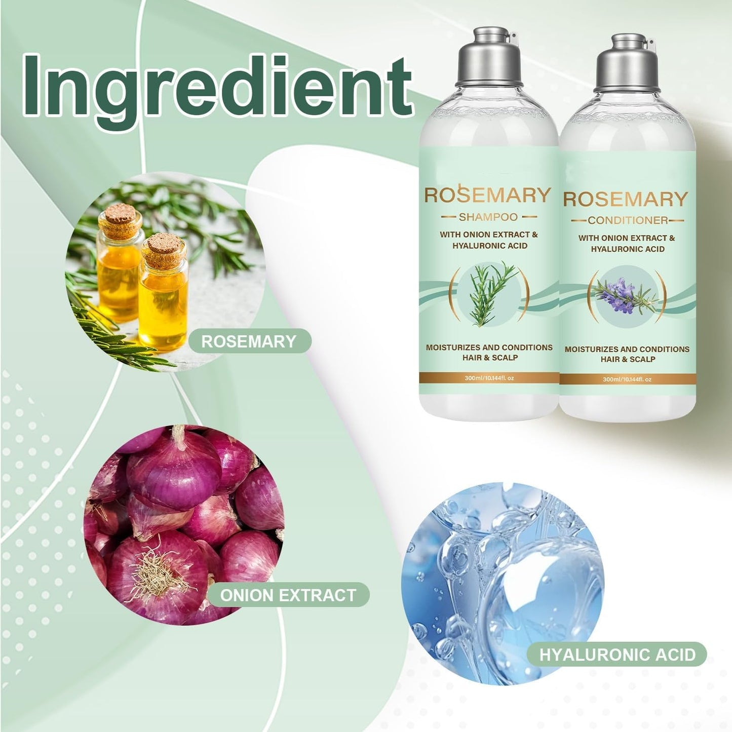 Rosemary Shampoo and Conditioner Set with Rosemary Oil and Onion Extract, Thickening Formula - Volumizing Clarifying, Hydrating and Thickening Hair Beauty & Personal Care SANZHUAN