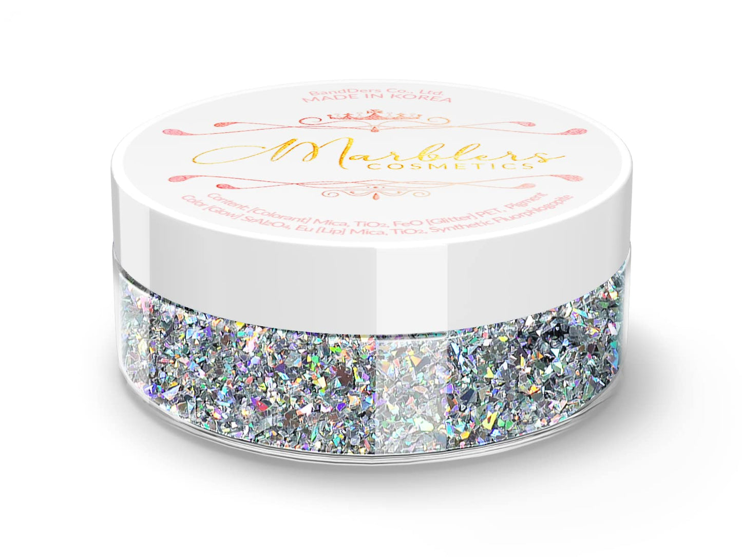 MARBLERS Holographic Face & Body Glitter [Crushed Holo Silver] 0.11oz (3g) | Chunky | Chopped | Flake | Non-Toxic | Cruelty-Free | Festival, Rave Beauty & Personal Care MARBLERS