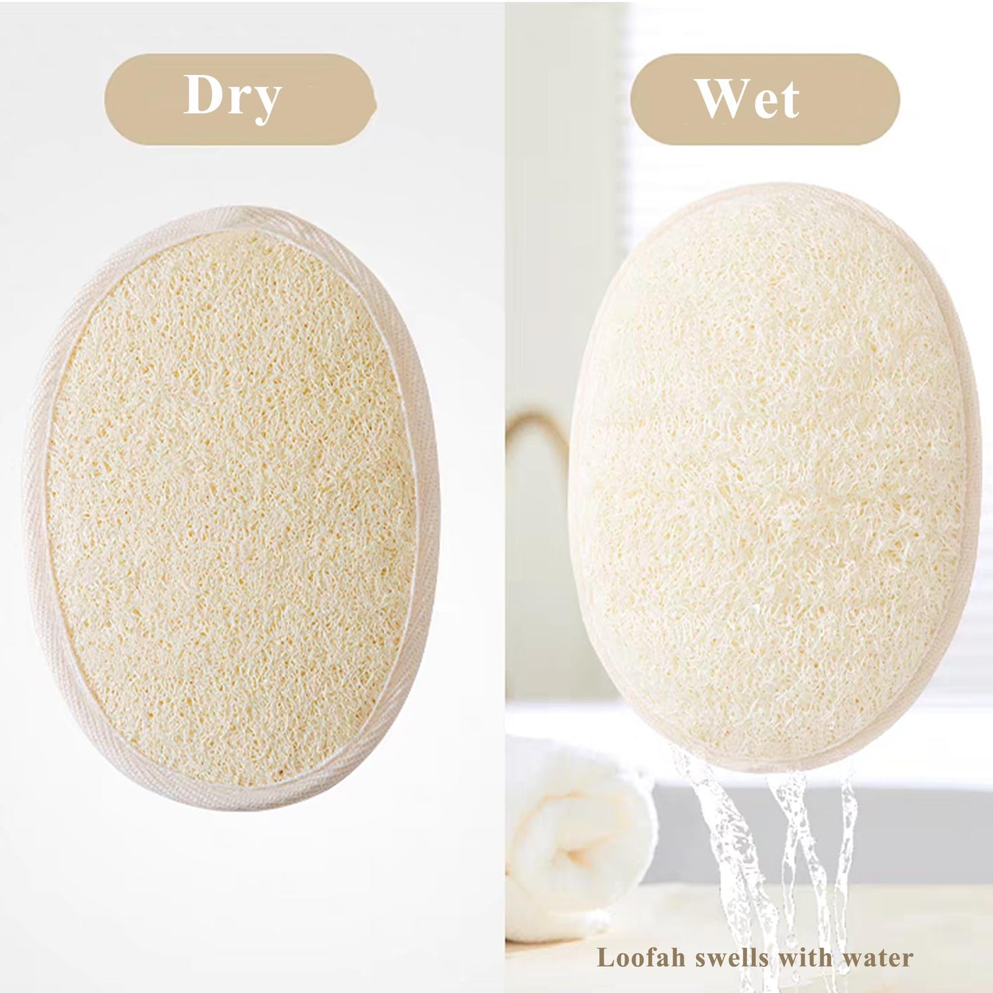 [Pack of 6] Loofah Sponge Pads Natural Organic Bath Luffa Sponges Pads Natural Bath Shower Loofah Body Scrubber Sponges for Exfoliating Your Skin Beauty & Personal Care METLUCK