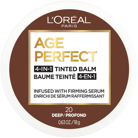 L'Oreal Paris Age Perfect 4-in-1 Tinted Face Balm Foundation with Firming Serum, Deep 20, 0.61 Ounce Beauty & Personal Care L'Oreal Paris