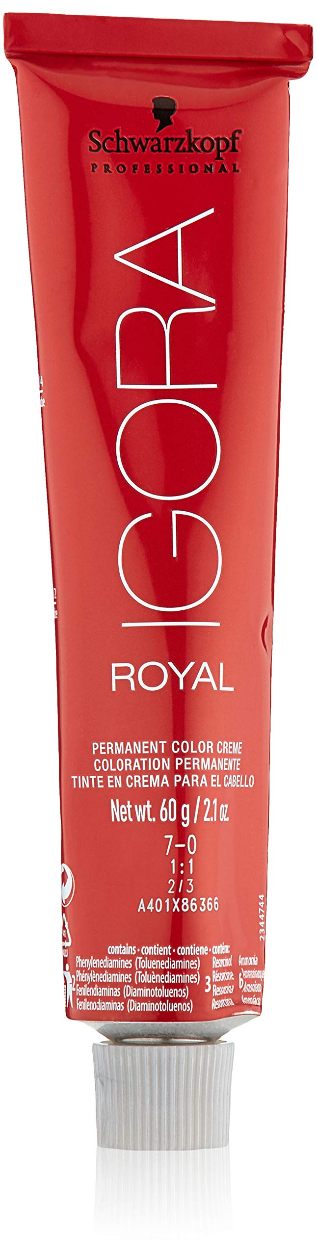 Schwarzkopf Igora Royal 7-0 Medium Blonde Permanent Hair Color 2.1 oz. (60 g) by Schwarzkopf Professional Beauty & Personal Care Schwarzkopf Professional
