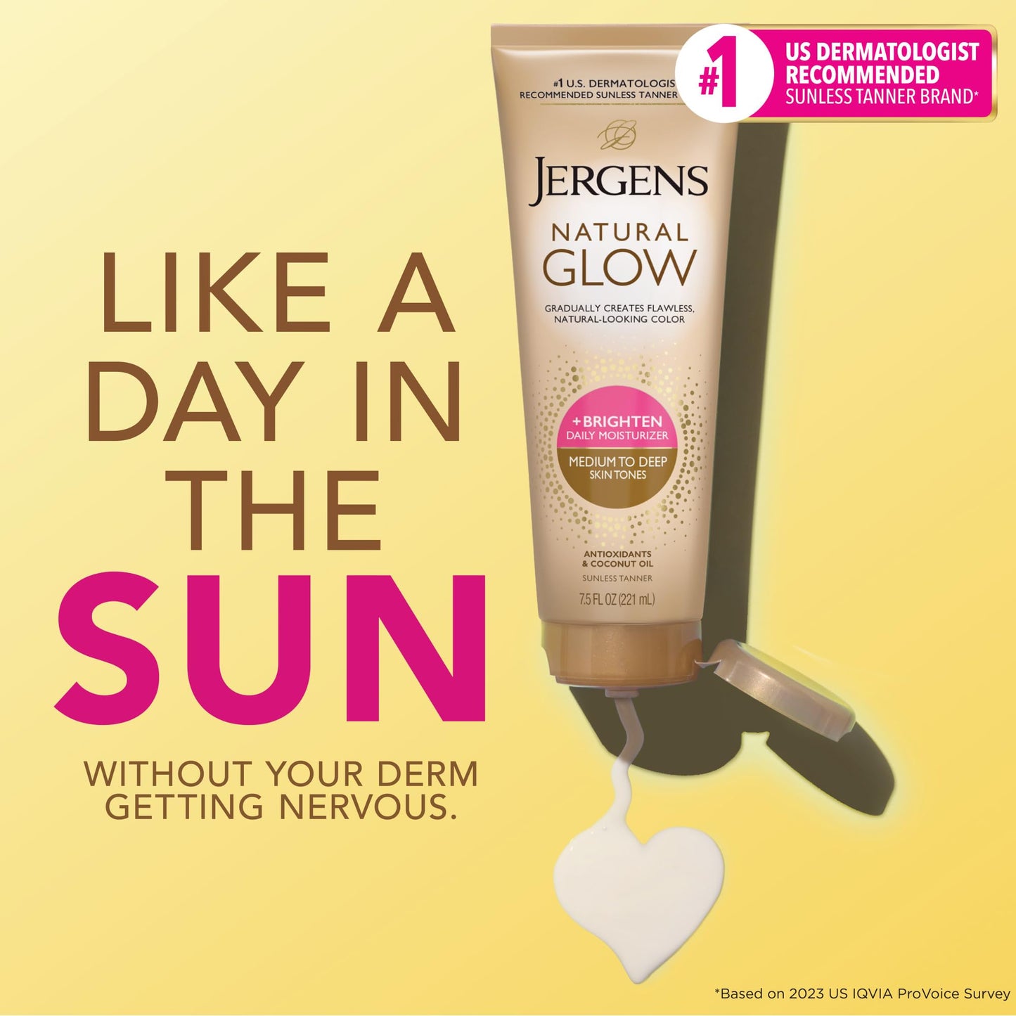 Jergens Natural Glow Self Tanner Body Lotion, Daily Sunless Tanning, Medium to Deep Skin Tone, Daily Moisturizer with Coconut Oil, Vitamin E Beauty and Personal Care Jergens
