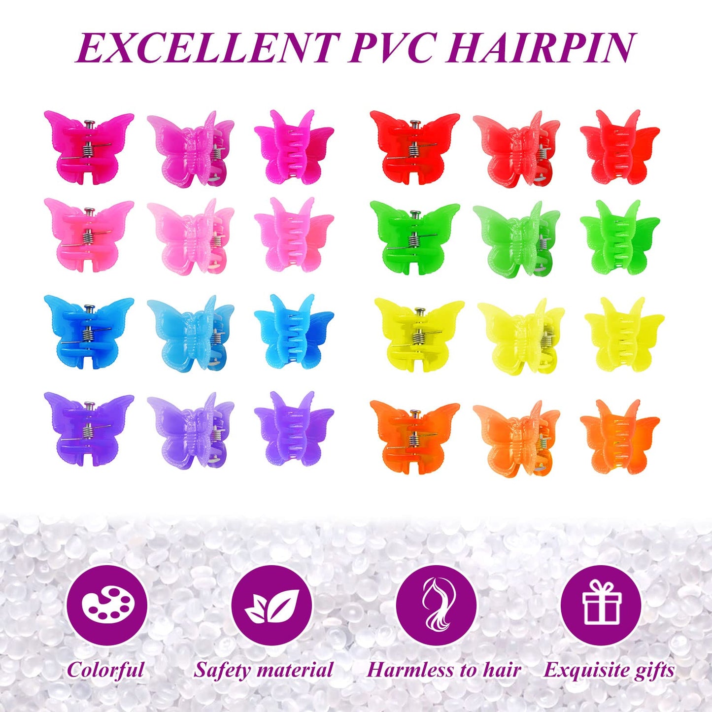 Mandalahuang Hair Clip, 100 Pcs Butterfly Hair Clips, Pastel, Rainbow, Mini Hair Clip for Girls Beauty & Personal Care Mandalahuang