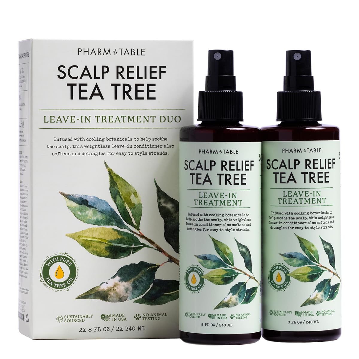 Leave In Conditioner Spray - Tea Tree Scalp Treatment - Anti-Dandruff Treatment, Dry & Itchy Scalp Treatment, Hydrating & Medicated Formula Beauty & Personal Care PHARM TO TABLE