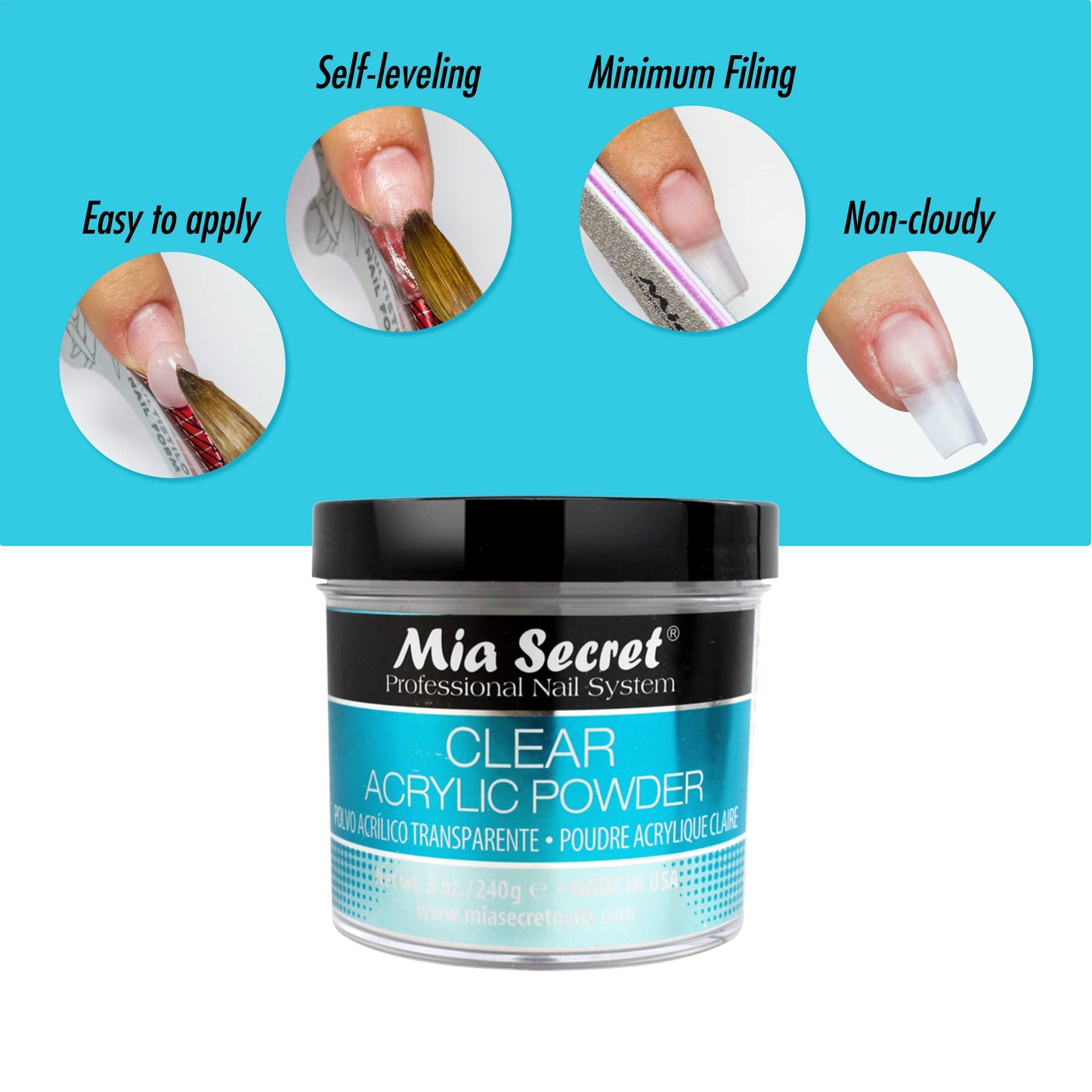 Mia Secret Clear Acrylic Powder (8oz) Beauty & Personal Care Mia Secret
