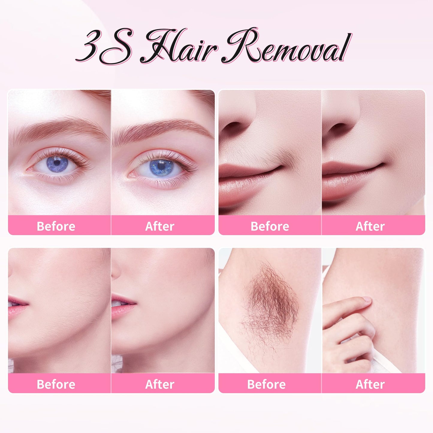 Beauty7 Eyebrow Wax Strips, 88pcs All in One Body Wax Strips, Lip Waxing Strip, Bikini Legs Arms Facial Wax Strip, Hair Removal with 8 Calming Oil Beauty and Personal Care Beauty7