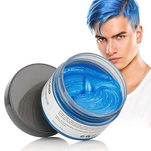 BeeShine Hair Coloring Wax, Blue Disposable Instant Matte Hairstyle Mud Cream Hair Pomades for Kids Men Women to Cosplay Nightclub Masquerade Beauty & Personal Care BeeShine