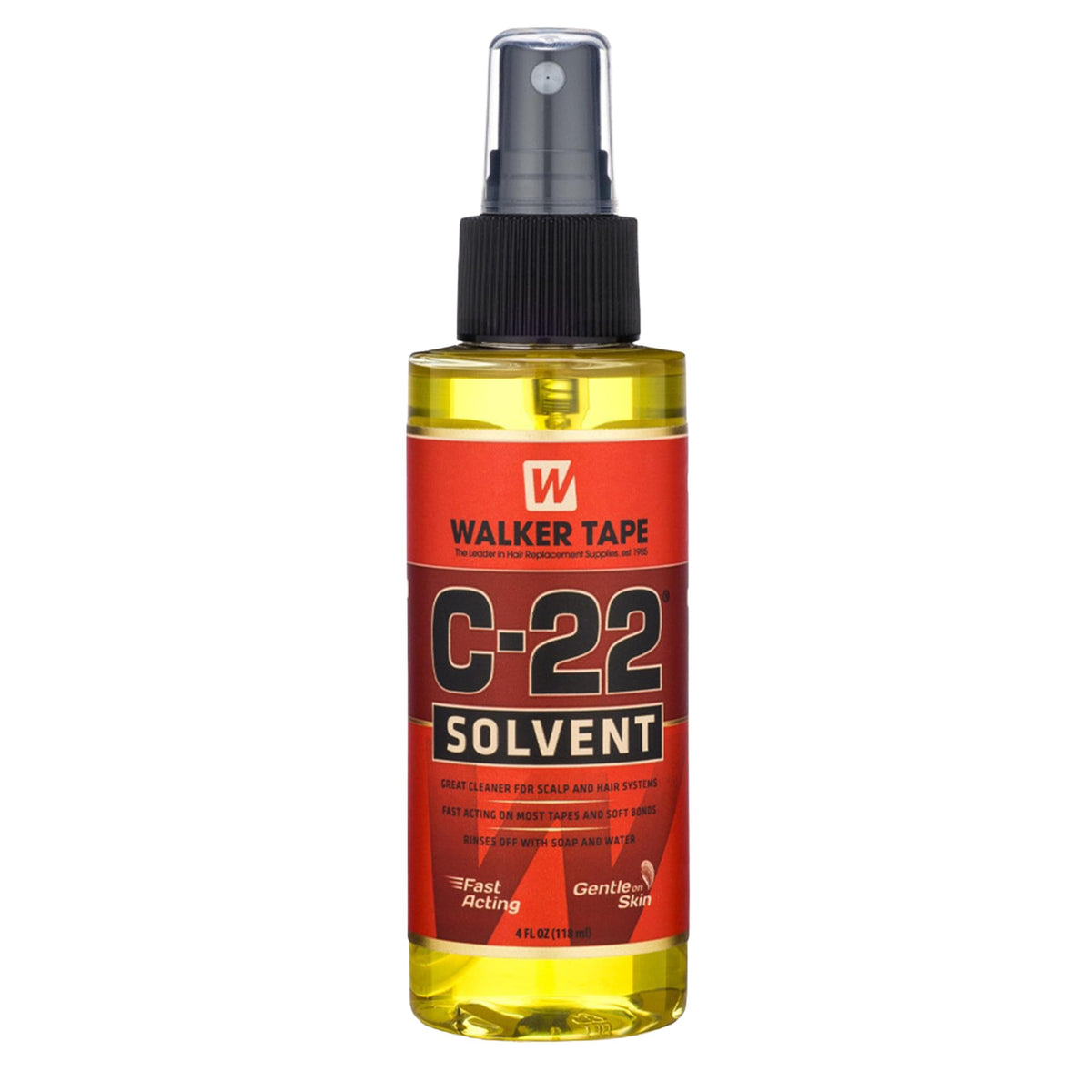 Walker Tape C-22 Solvent Spray 4 oz, Fast-Acting Adhesive Remover for Wig Tape, Lace Systems, and Tape in Hair Extensions Human Hair, Gentle Bond