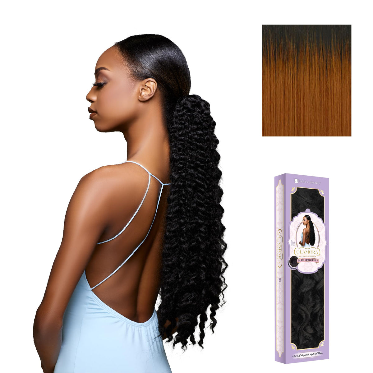 Sensationnel Glamora Glam Updo Hairextension-Unit 7,T2/COPPER