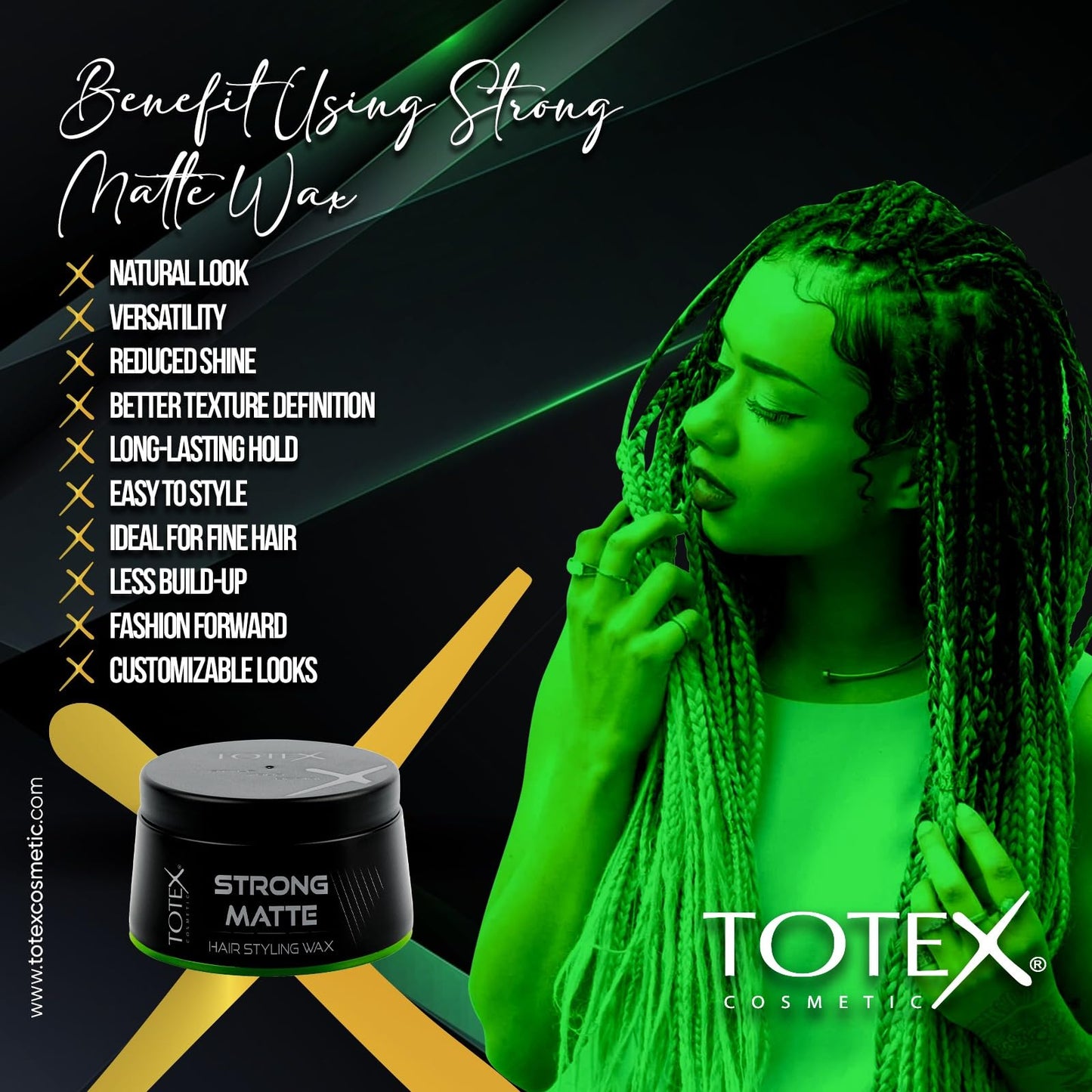 Totex Hair Men Styling Wax - Strong Hold Texture Natural Matte Look Finish - Hair Defining Paste 150 ml Beauty & Personal Care Totex