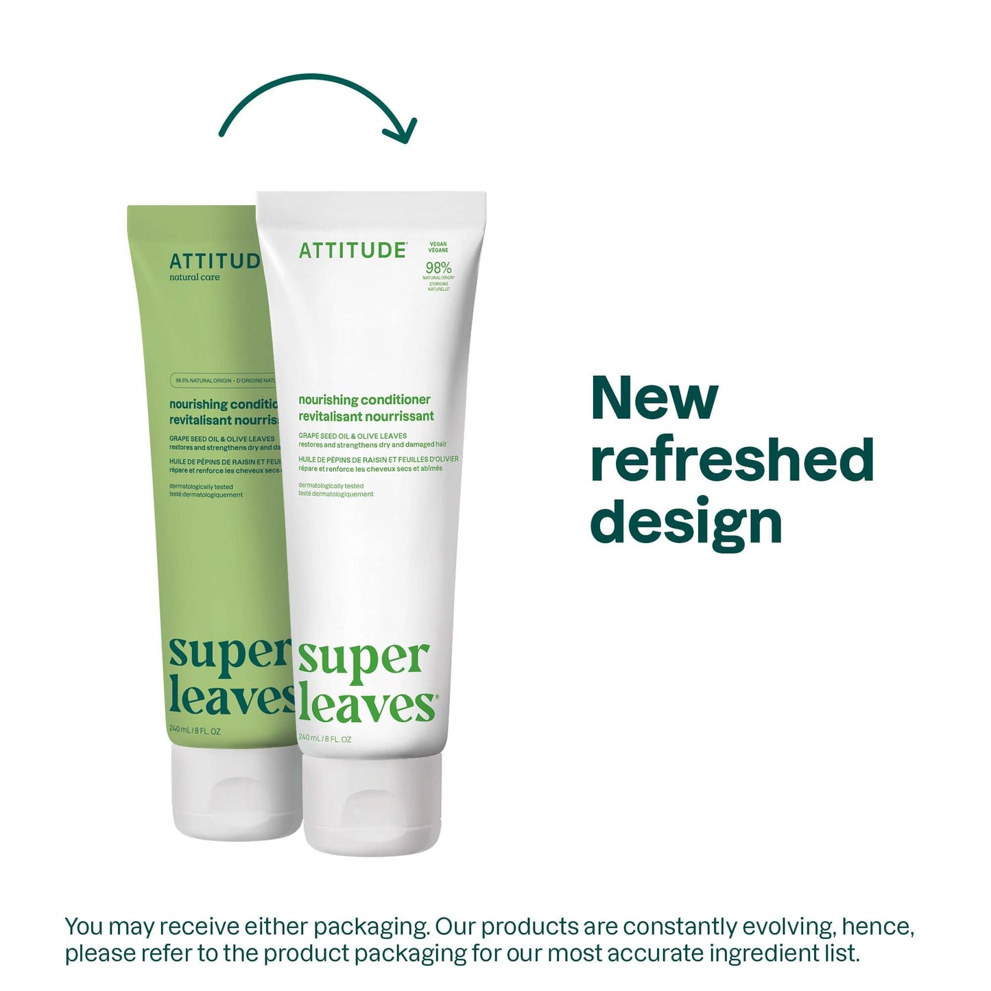 ATTITUDE Nourishing Hair Conditioner, For Dry and Damaged Hair, Naturally Derived Ingredients, Vegan Detangler, Dermatologically Tested, Grapeseed Oil Beauty & Personal Care ATTITUDE