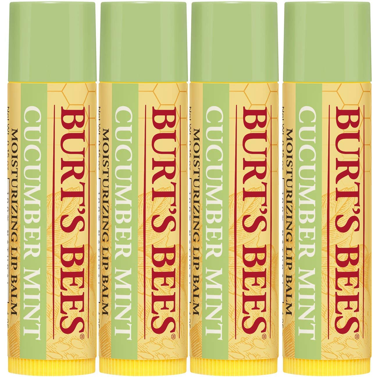 Burt's Bees 100% Natural Origin Moisturizing Lip Balm, Cucumber Mint with Beeswax, 4 Tubes Beauty and Personal Care Burt's Bees