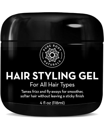 Pure Body Naturals Hair Gel for Men, Natural Ingredients with Hydrating Aloe For Firm, Healthy Hair, 4 Fl Oz Beauty & Personal Care Pure Body Naturals