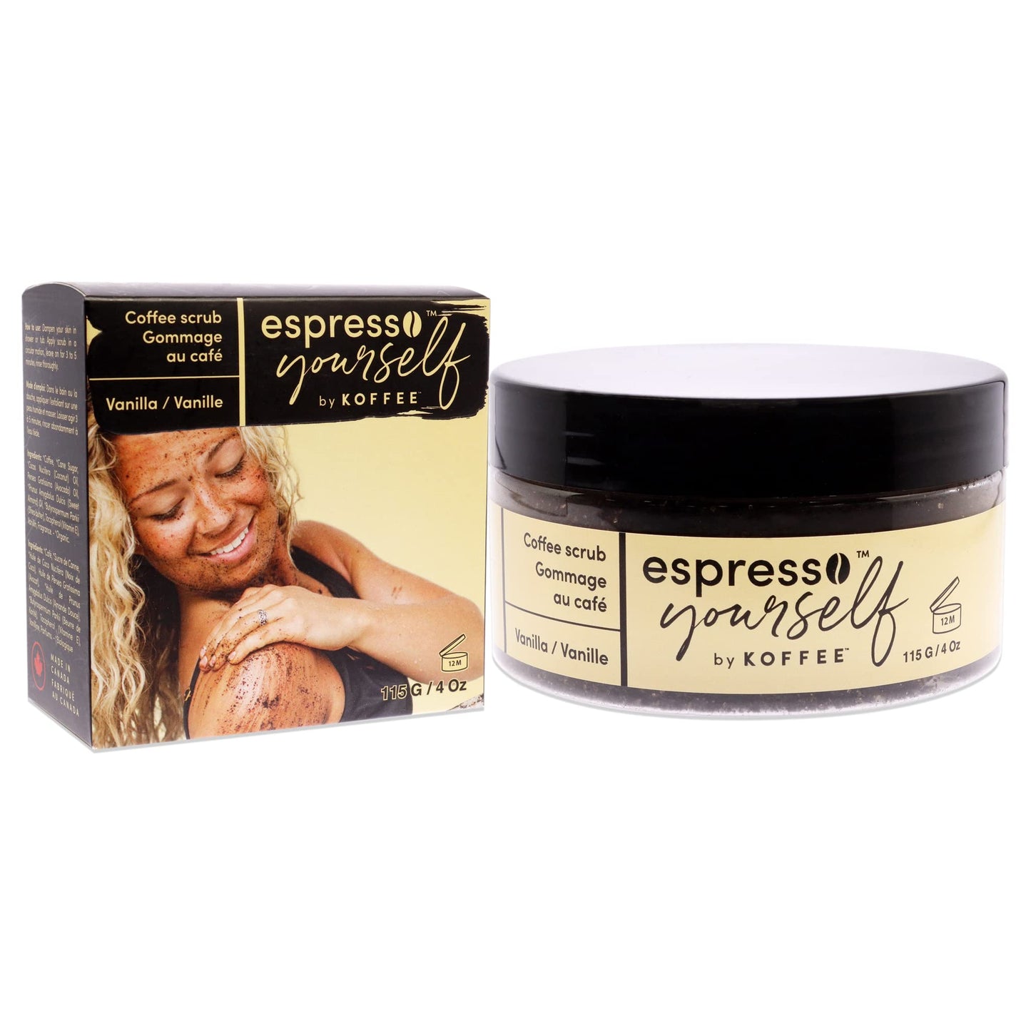Koffee Beauty Vanilla Coffee Scrub - Exfoliating Body And Face Scrub - Polish And Smooth Skin With Ease - Invigorate Senses With Vanilla Fragrance Beauty & Personal Care Koffee Beauty