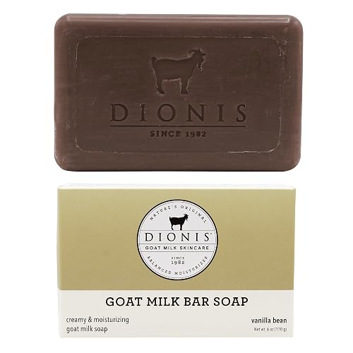 Dionis Goat Milk Skincare 6oz Vanilla Bean Scented Hand & Body Bar Soap - Moisturize, Restore, for All Skin Types, Non Greasy, No Residue - Cruelty Beauty & Personal Care Dionis