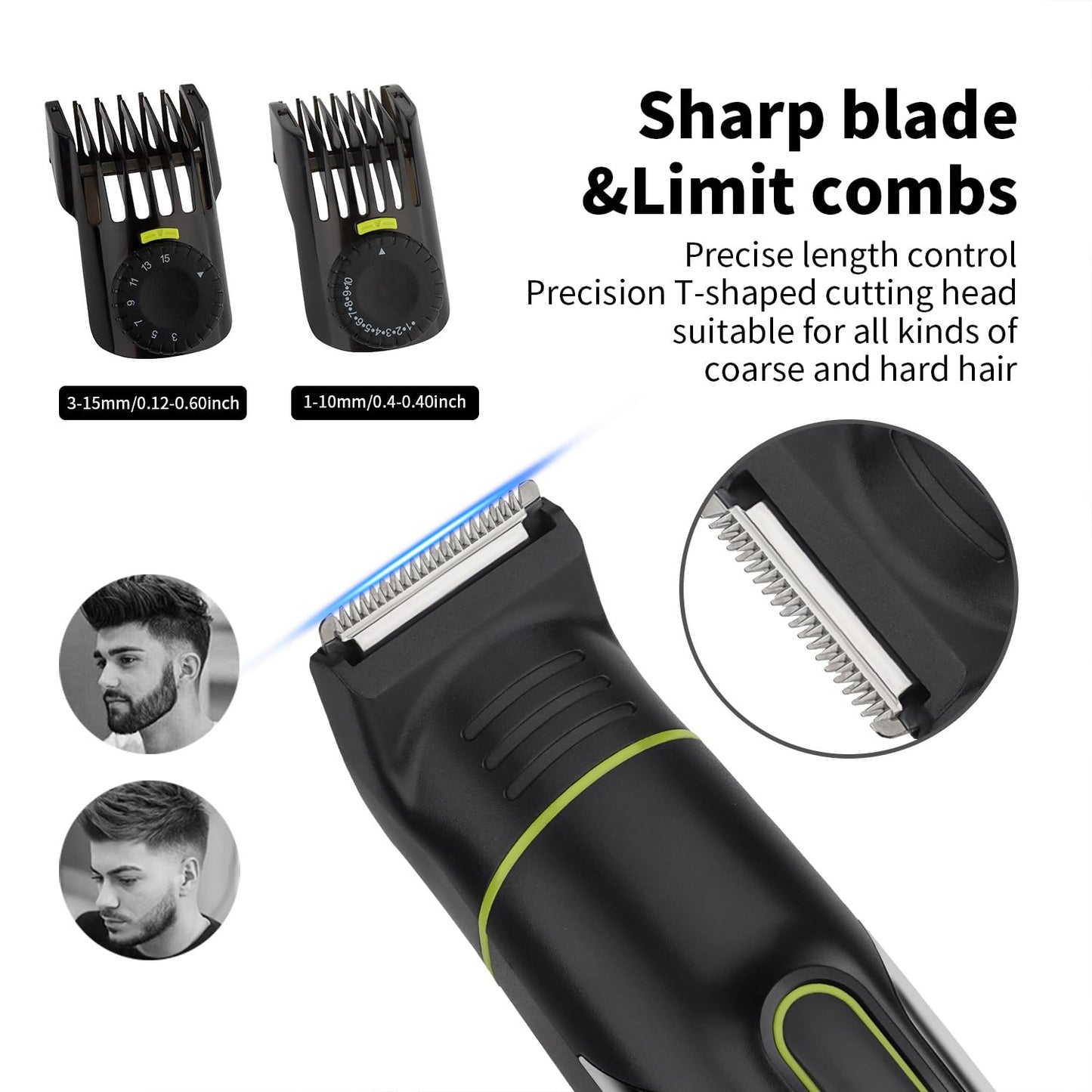 GLESVOWIO 5 in 1 Hair Clippers Adjustable Beard Trimmer for Men Professional Cordless Barber and Trimmers Set Cutting Kit Electric Shaver for Nose Ear Beauty and Personal Care GLESVOWIO