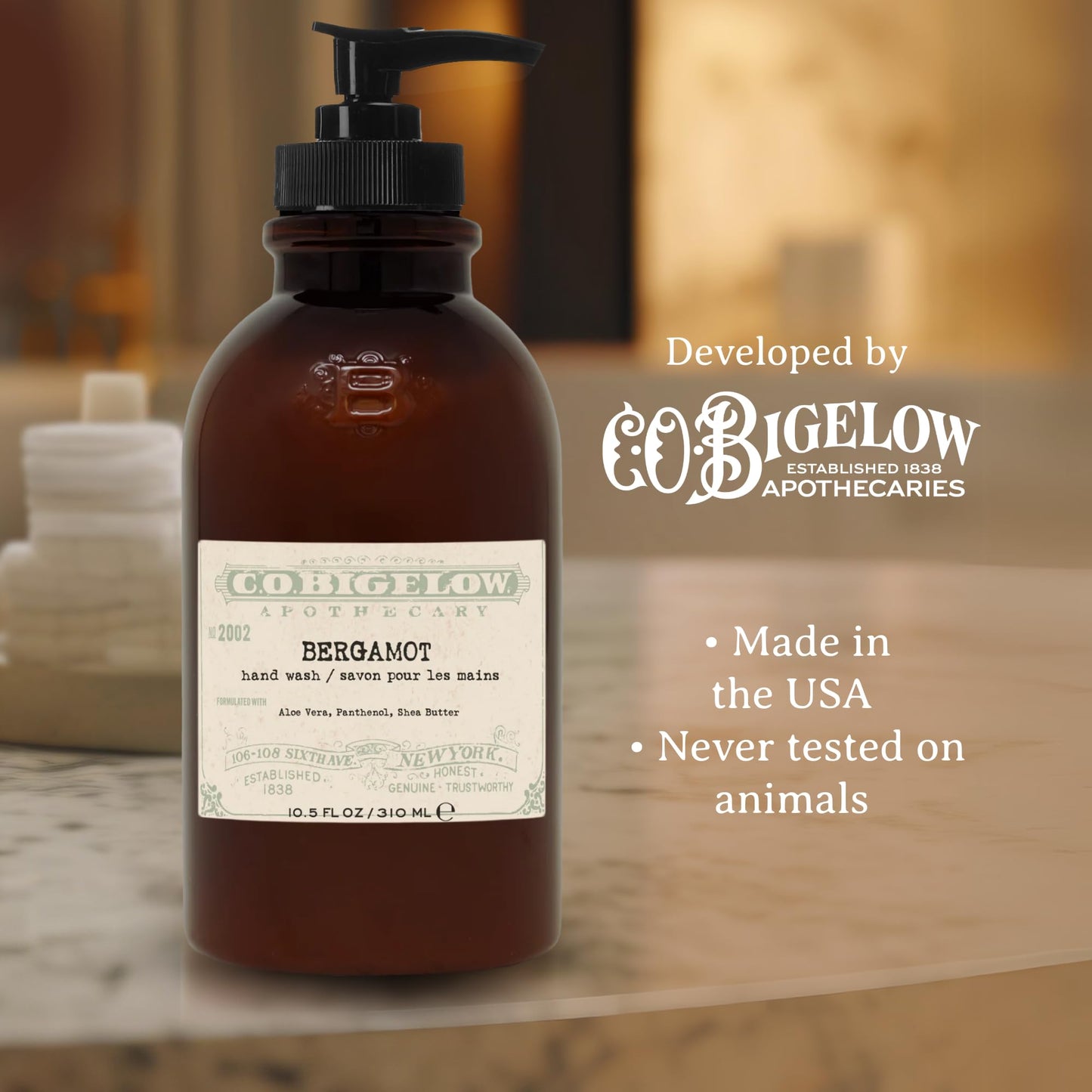 C.O. Bigelow Bergamot Hand Wash, Iconic Collection Liquid Hand Soap with Shea Butter, Glycerin, Aloe Vera, 10.5 Fl Oz Beauty & Personal Care C. O. Bigelow